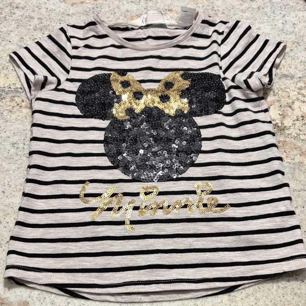 10/$30 H&M Striped Minnie Mouse Kids Shirt with Sequins